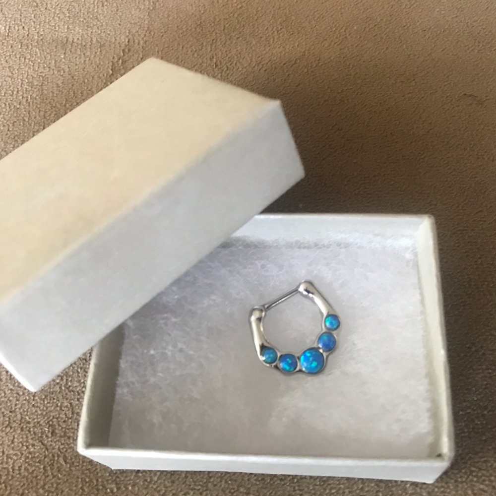 Blue Opalite Septum Clicker, 16G, NWOT